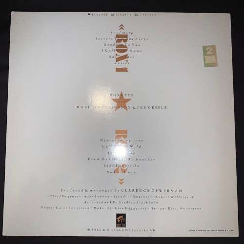 Roxette - Pearls Of Passion (LP) Vinyl Record (1st Album)