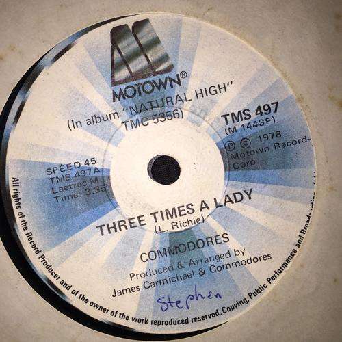 Commodores - Three Times A Lady (7", Single) 45 RPM