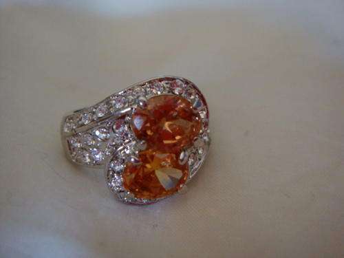 Champagne Sapphire Ring in 10KT White Gold