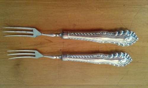 2 Mathing Pickle Forks Hallmarked in Excellent Condition
