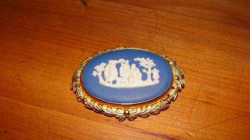 Wedgwood Colbolt Blue - Brooch - Made in England