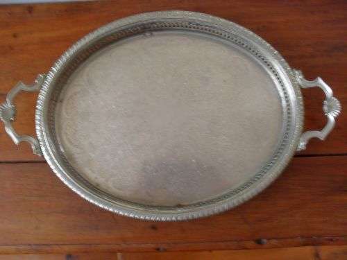 Beautiful, Detailed Silver Plated Galley Tray.