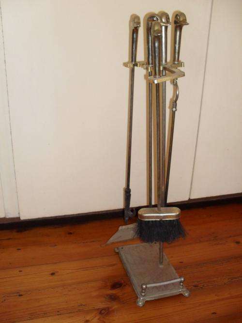 Beautiful Five Piece Fire Tongs.
