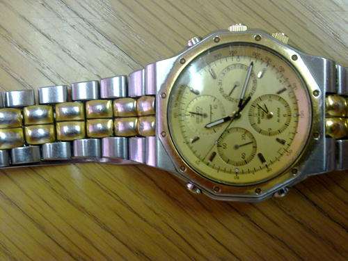 Seiko mens watch gold dial