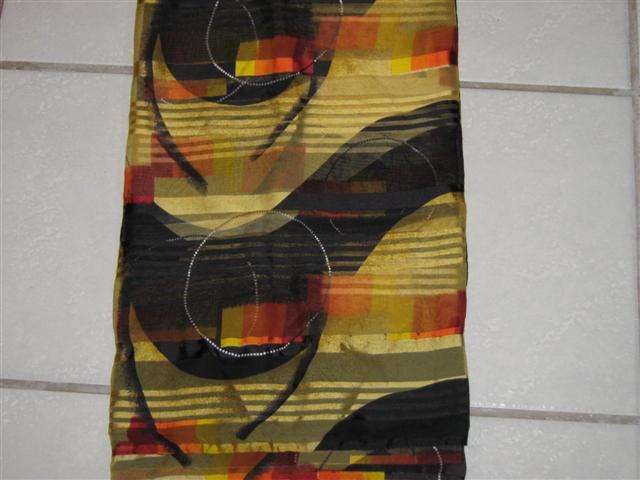 Sari - Gold with Black Pattern