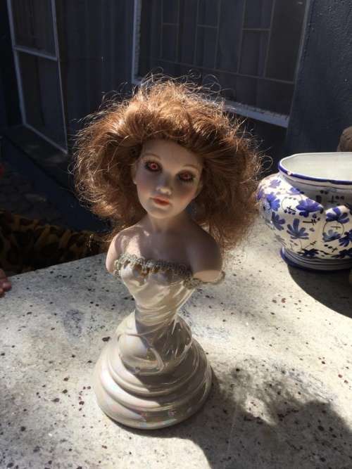 Rare Stunning signed PD GALORE CLAIRE Bisque Porcelain French Bust Statues.
