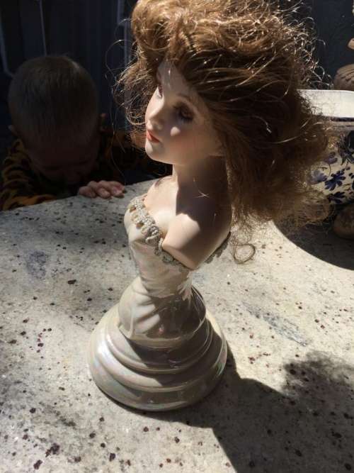 Rare Stunning signed PD GALORE CLAIRE Bisque Porcelain French Bust Statues.