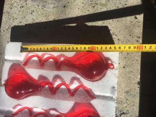 Exquisite Red Murano art glass spiral bauble never used