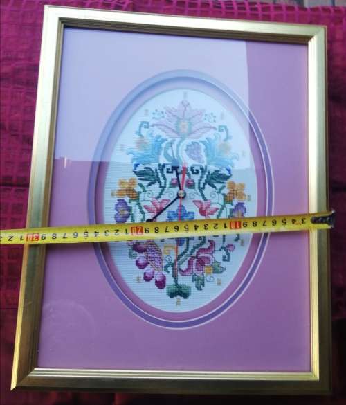 Stunning vintage tappistry clock, deep framed.