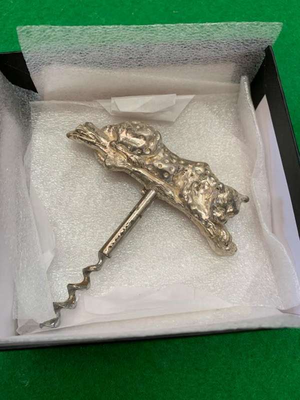 silver leopard bottle opener