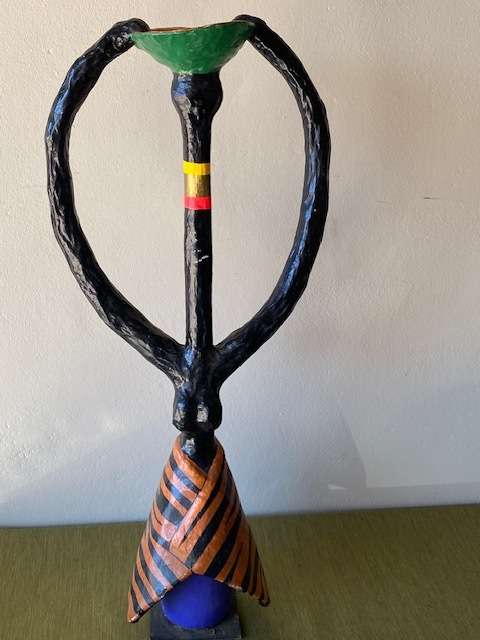 HEIN MARAIS PAPER MACHE CANDLE STAND