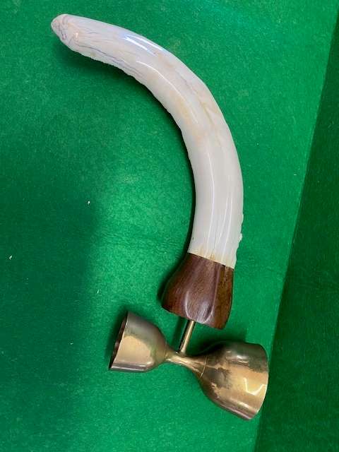 WARTHOG TUSK CARVED IVORY TOT MEASURE