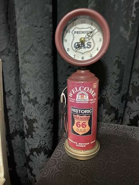 METAL PETROL PUMP TABLE CLOCK BAR DISPLAY