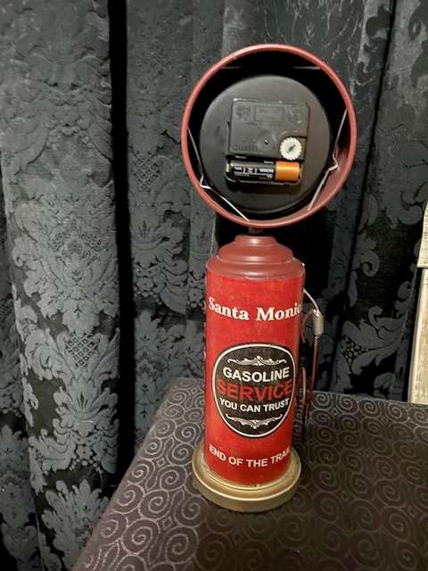 METAL PETROL PUMP TABLE CLOCK BAR DISPLAY