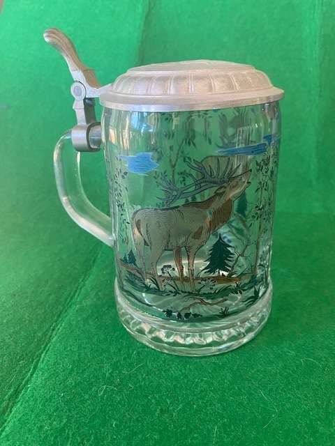 GERMAN CLEAR CRYSTAL MOOSE BEER STEIN