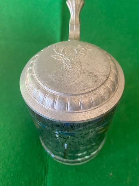 GERMAN CLEAR CRYSTAL MOOSE BEER STEIN