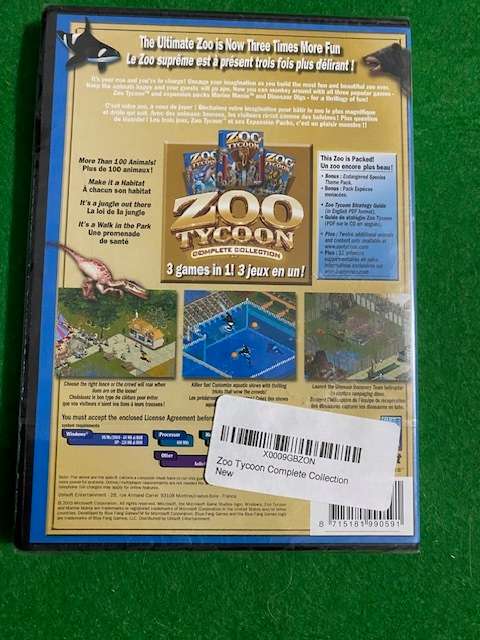 ZOO TYCOON COMPLETE COLLECTION PC GAMES (NEW)