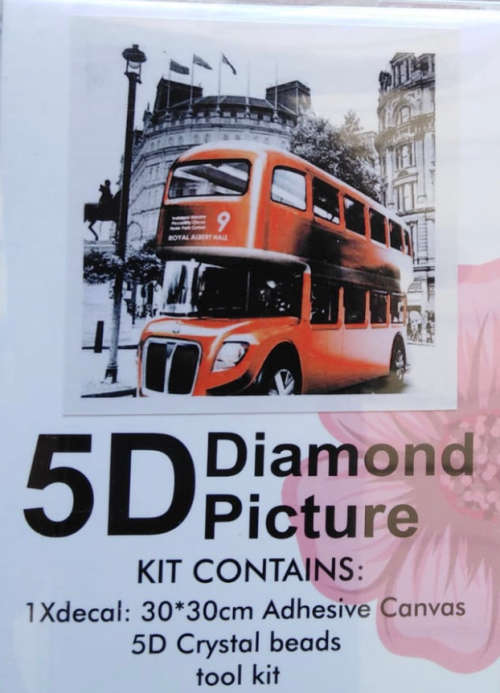 Diamond Painting Red Bus