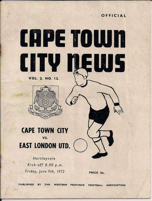 PROGRAMME CAPE TOWN CITY v EAST LONDON UNITED 1972