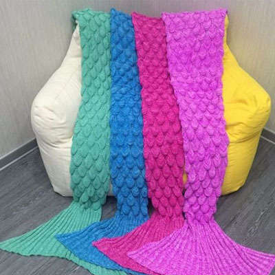 Pleated Mermaid Tail Blanket