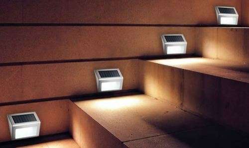 Solar-Powered LED Stair Lights - Set of two