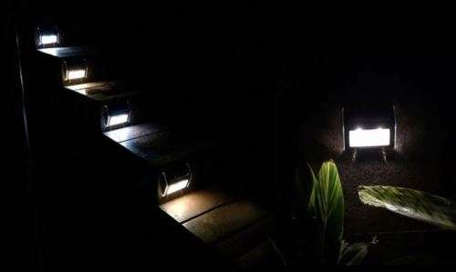 Solar-Powered LED Stair Lights - Set of two