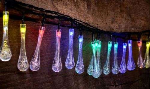 Iconix a 30-LED Solar Raindrop String Fairy Light - Multi Color