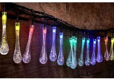 30 LED Raindrop Lights | Solar Powered