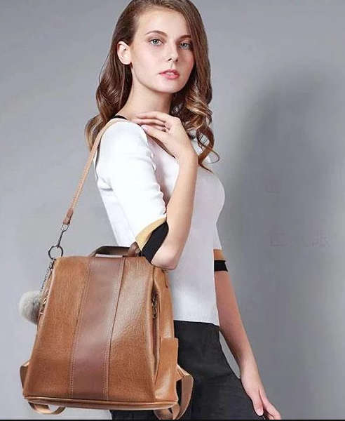Iconix 3-Way PU Leather Anti-Theft Backpack