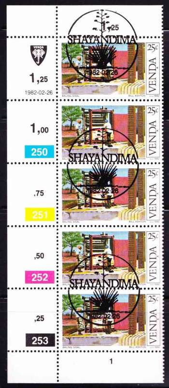 Venda - 1981 - Sisal Cultivation - 25c Control Block CTO