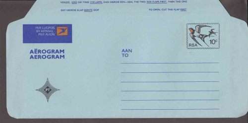 South Africa RSA - Aerogramme Air Letter - Swallows 10c