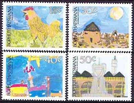 Bophuthatswana - 1989 - Childrens Art - Complete Set