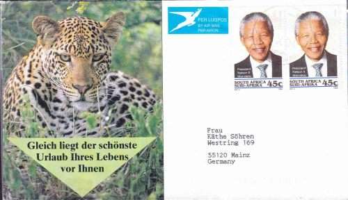 South Africa - 1994 - Nelson Mandela on SAA Commercial Flyer with Union Buildings Cancel