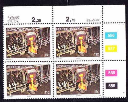 Bophuthatswana - 1984 - Control Block Molten Platinum, Mining, Forerunner to the Definitive