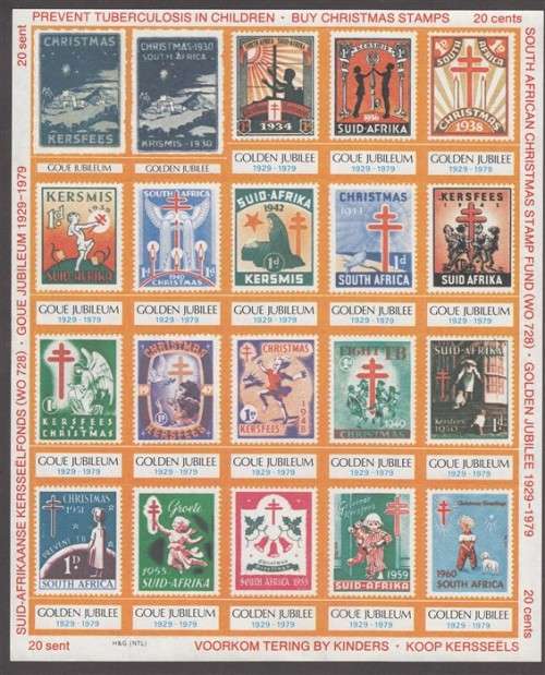 Christmas Stamps - 1979 - Golden Jubilee - Cinderellas Seals Labels - Sheetlet