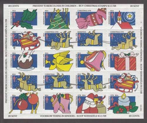 Christmas Stamps - 1978 - Traditions and Beliefs - Cinderellas Seals Labels - Part Sheet