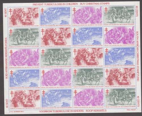 Christmas Stamps - 1986 - Kings Angels Shepherds Nativity - Cinderellas Seals Labels - Part Sheet