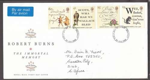 Great Britain QEII - 1996 - Robert Burns - FDC