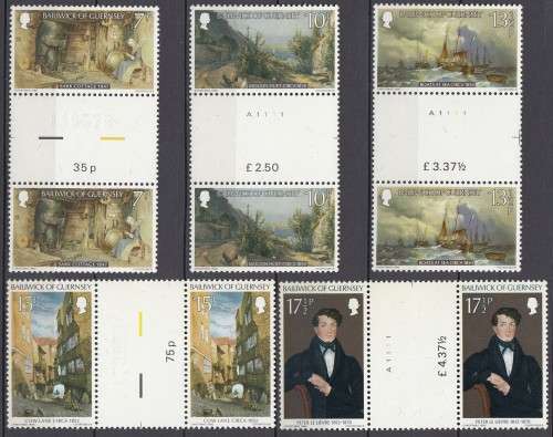Great Britain - Guernsey - 1980 - Christmas (Le Lievre Paintings) Gutter Pairs