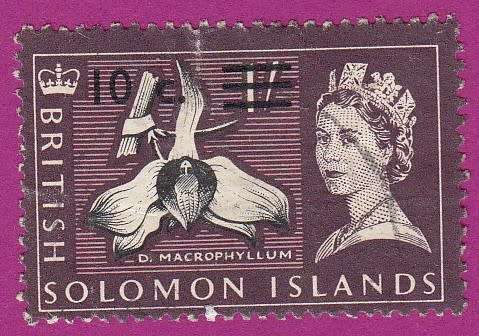 Solomon Islands British - 1966 to 1967 - Queen Elizabeth II - 10c on 1Sh