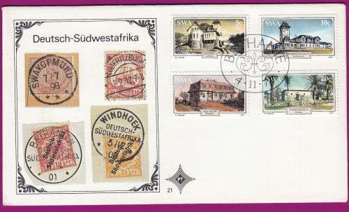 South West Africa SWA (now Namibia) - 1977 - Historic Houses of SWA - Complete Set on FDC