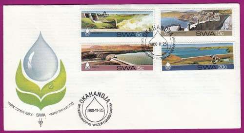 South West Africa SWA (now Namibia) - 1980 - Water Conservation Dams - Complete Set on FDC