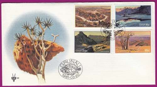 South West Africa SWA (Now Namibia) - 1981 - Fish River Canyon - Complete Set on FDC