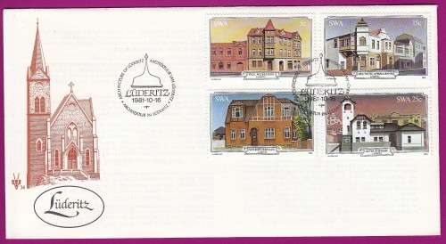 South West Africa SWA (now Namibia) - 1981 - Architecture of Luderitz, Buildings - Complete Set on F