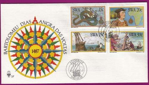 South West Africa SWA (now Namibia) - 1982 - Discoverers Bartolomeu Dias - Complete Set on FDC