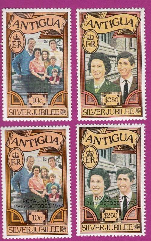 Silver Jubilee overprinted Royal Visit - Queen Elizabeth II - 1977 - Antigua