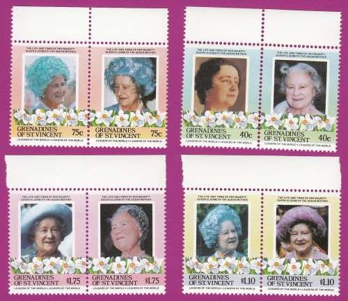 Queen Mother - Leaders of the World - Queen Elizabeth II - 1985 - St Vincent Grenadines
