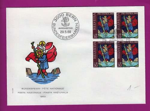 Switzerland on Cover 1969 National show Geneva on Pro Patria