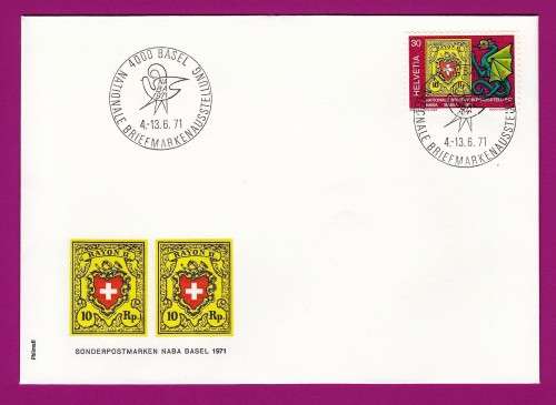 Switzerland on Cover 1971 Basel Stamp Exhibition on Stamps on Stamps