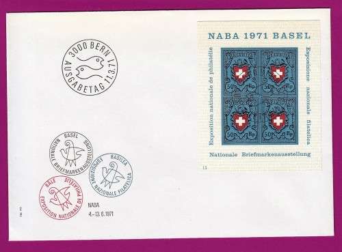 Switzerland on Cover 1971 Basel Stamp Exhibition on Stamps on Stamps
